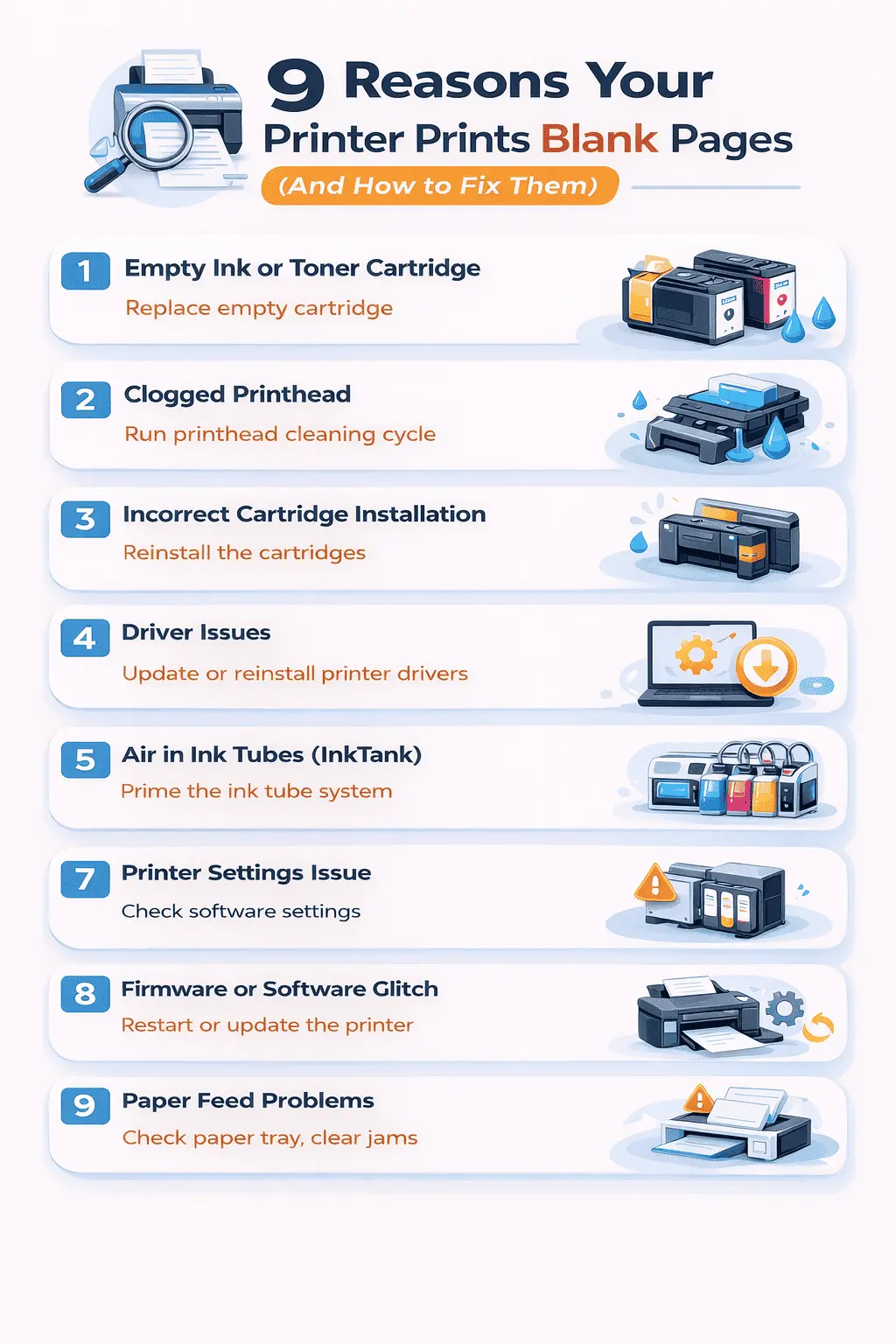 Fix Printer Printing Blank Pages issue