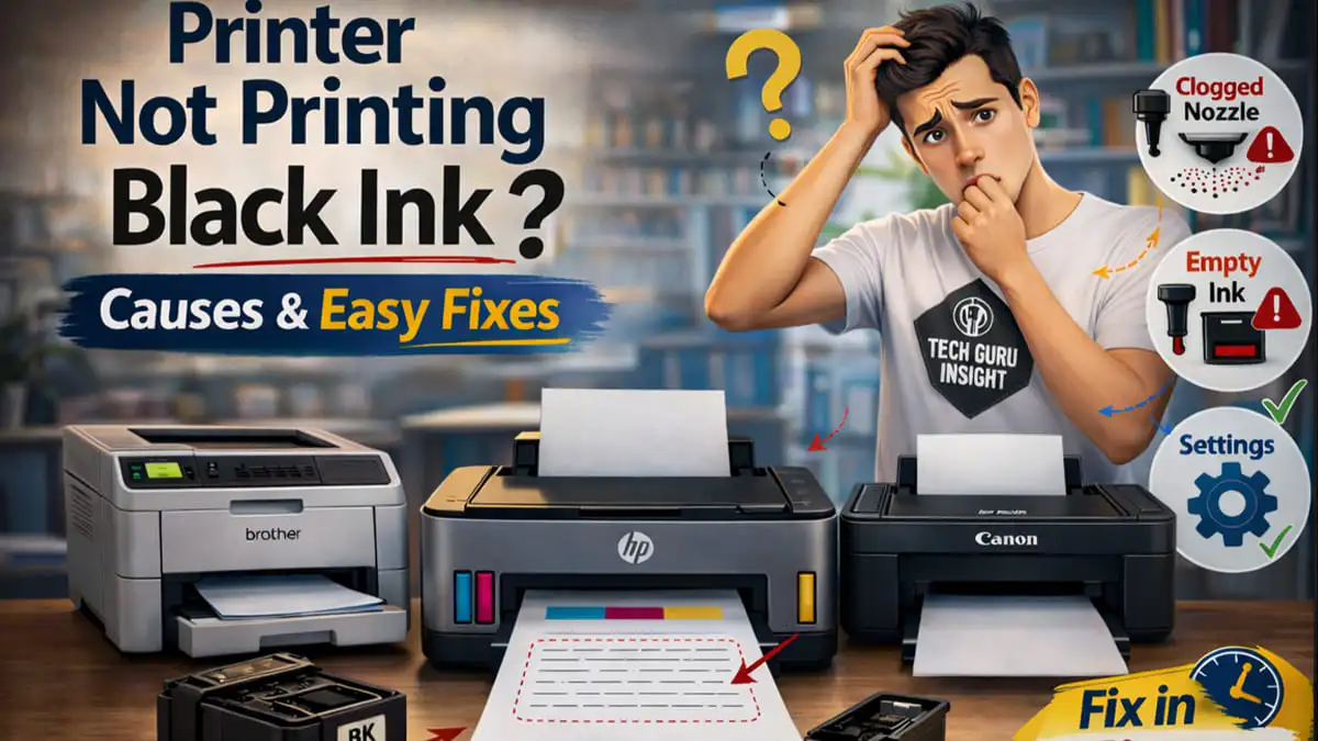 Printer Not Printing Black Ink – 6 Causes and Easy Fixes